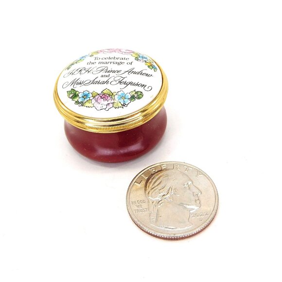 Halcyon Days Prince Andrew & Fergie Marriage Trinket Ring Box Battersea 1986 - Picture 5 of 9